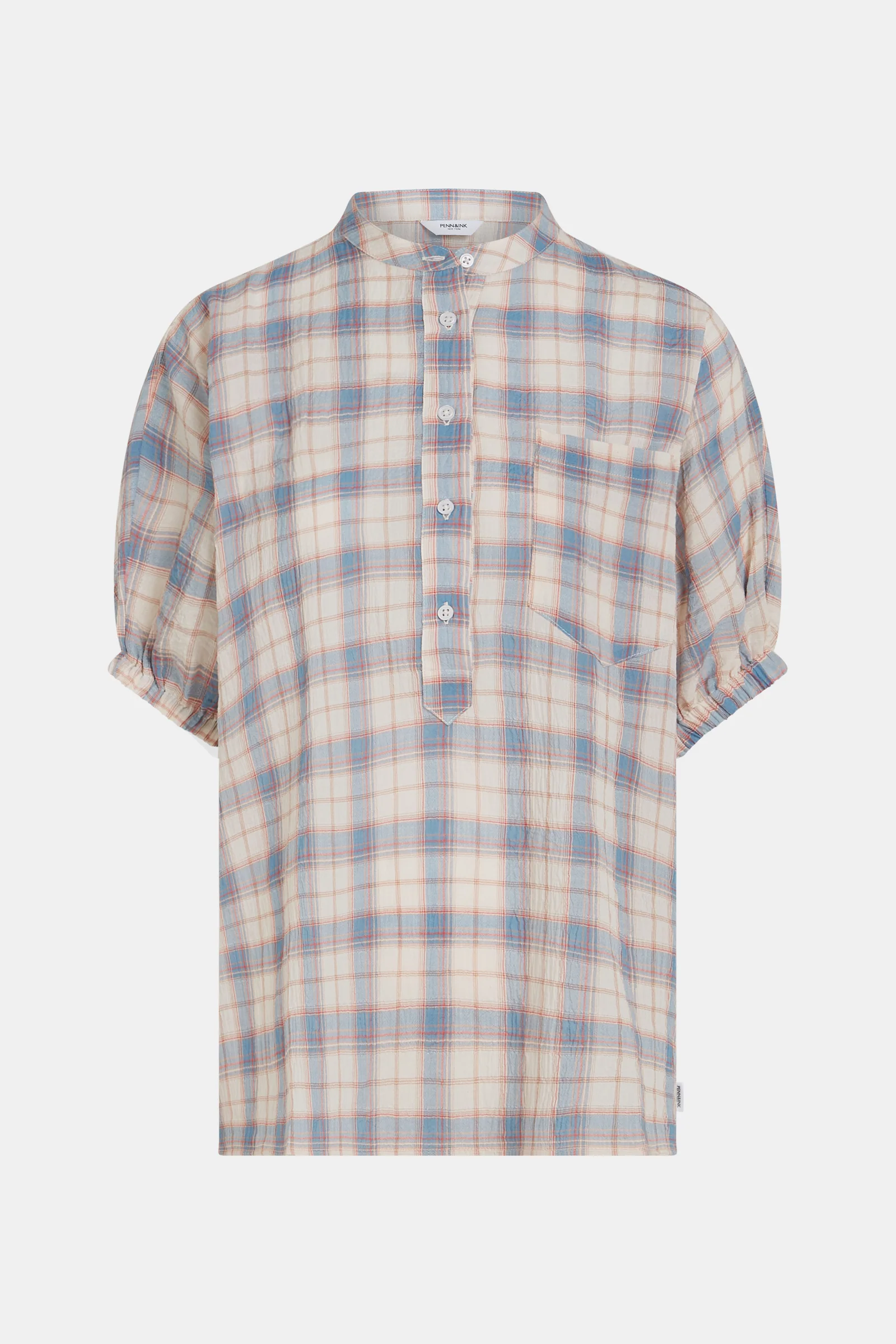 BLOUSE (S26F1822) BLUE CHECK - Image 2