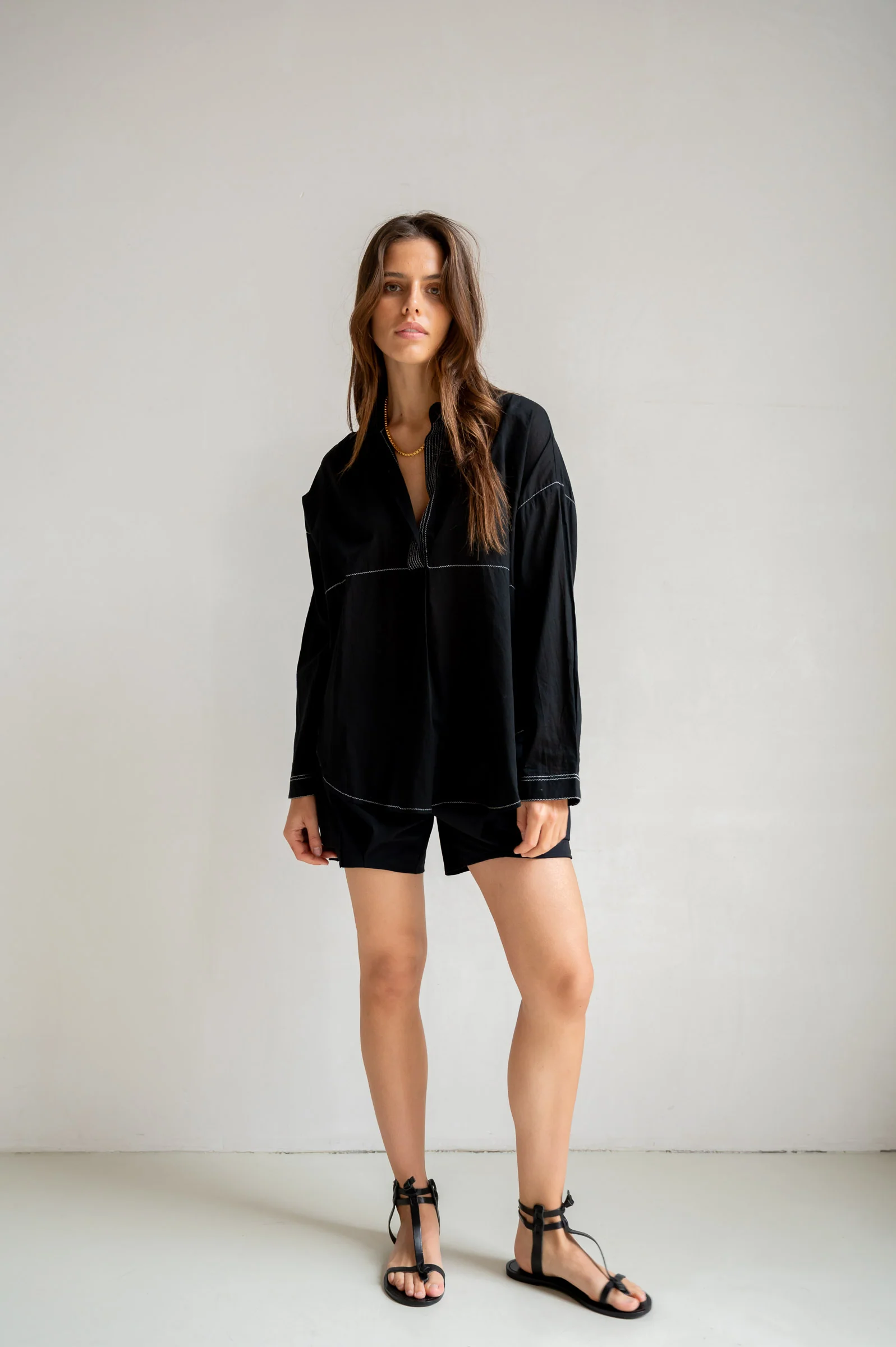 BLOUSE (S26SE040) BLACK - ECRU - Image 4