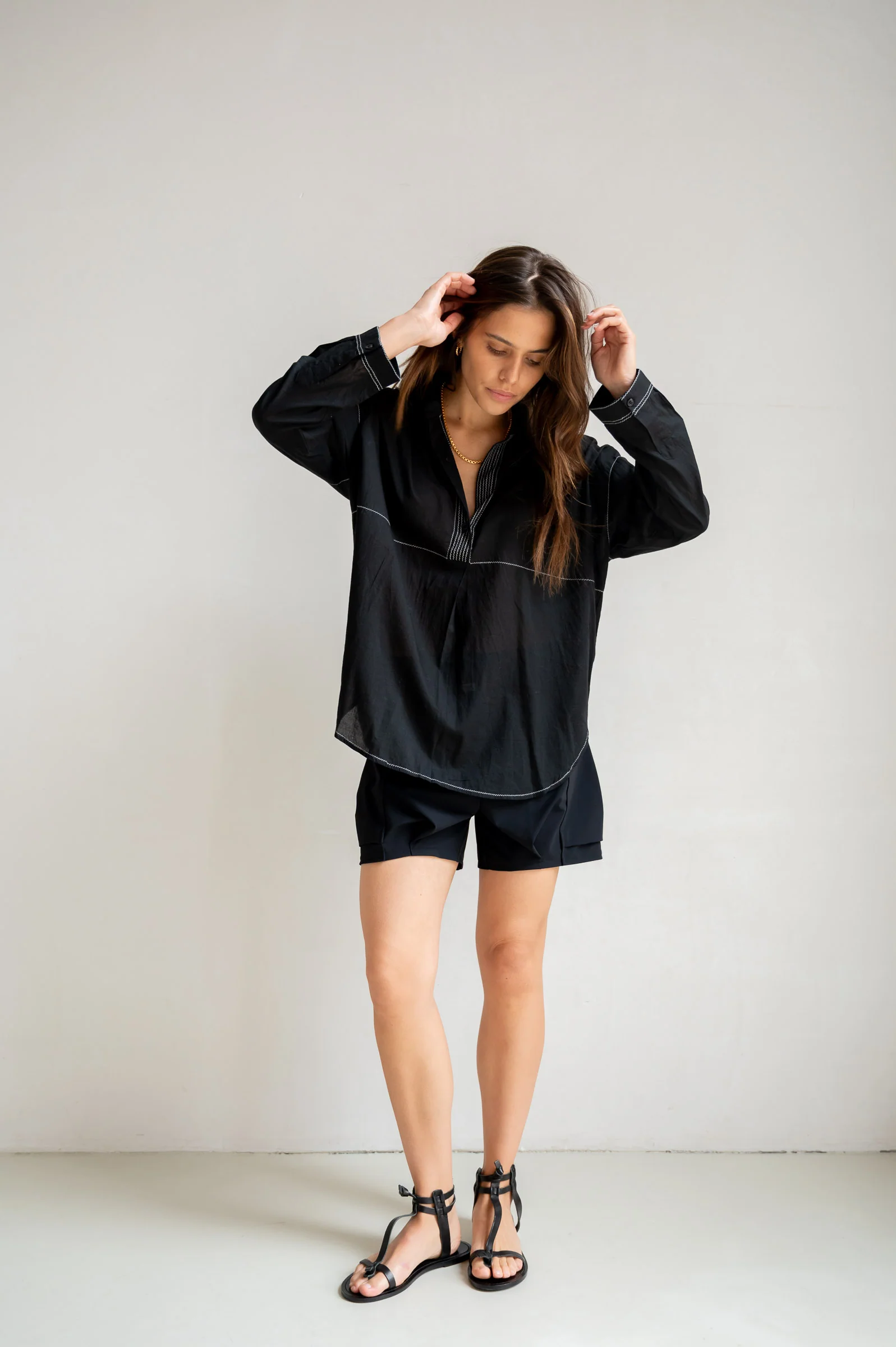 BLOUSE (S26SE040) BLACK - ECRU - Image 5