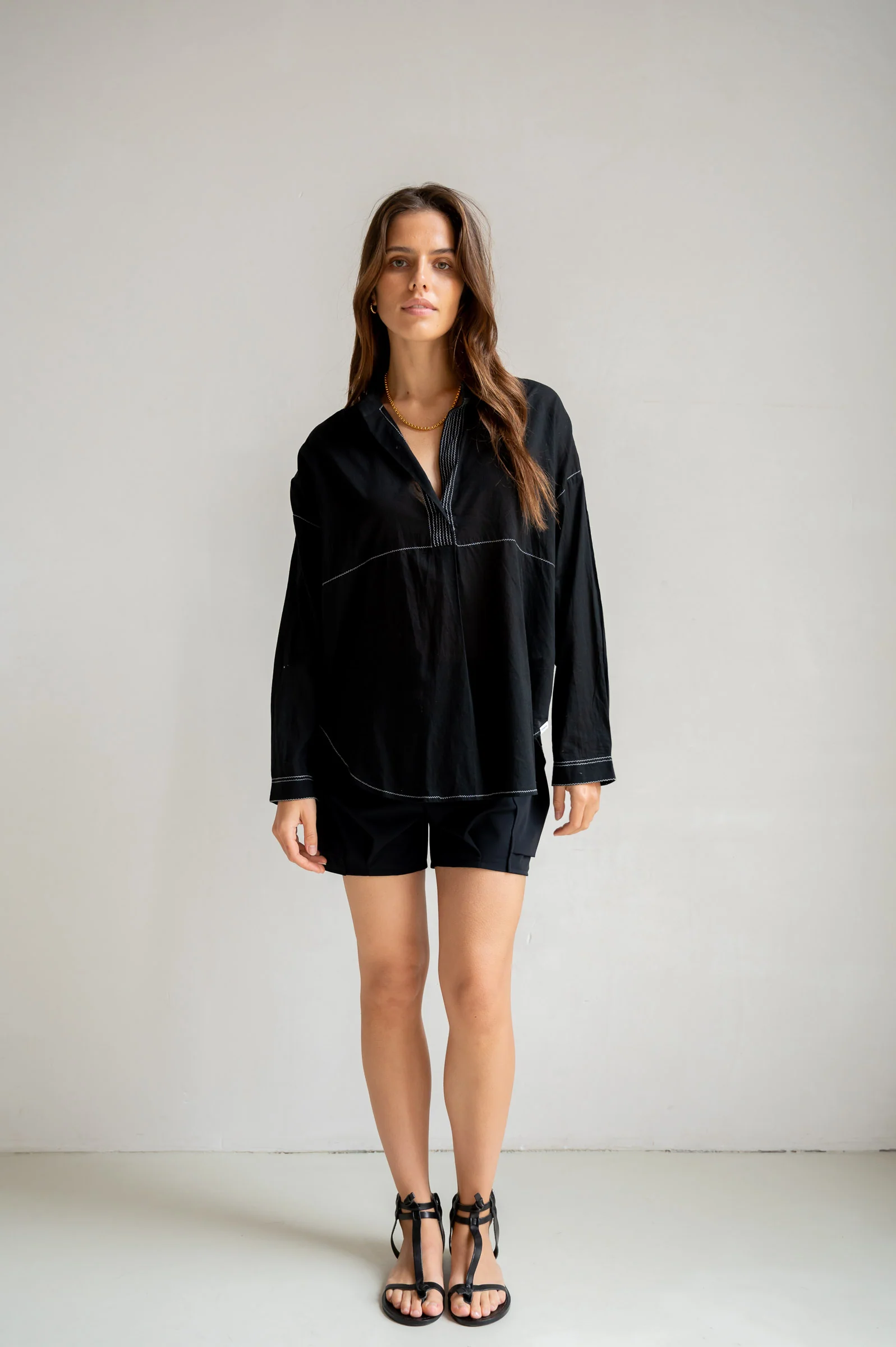 BLOUSE (S26SE040) BLACK - ECRU - Image 6