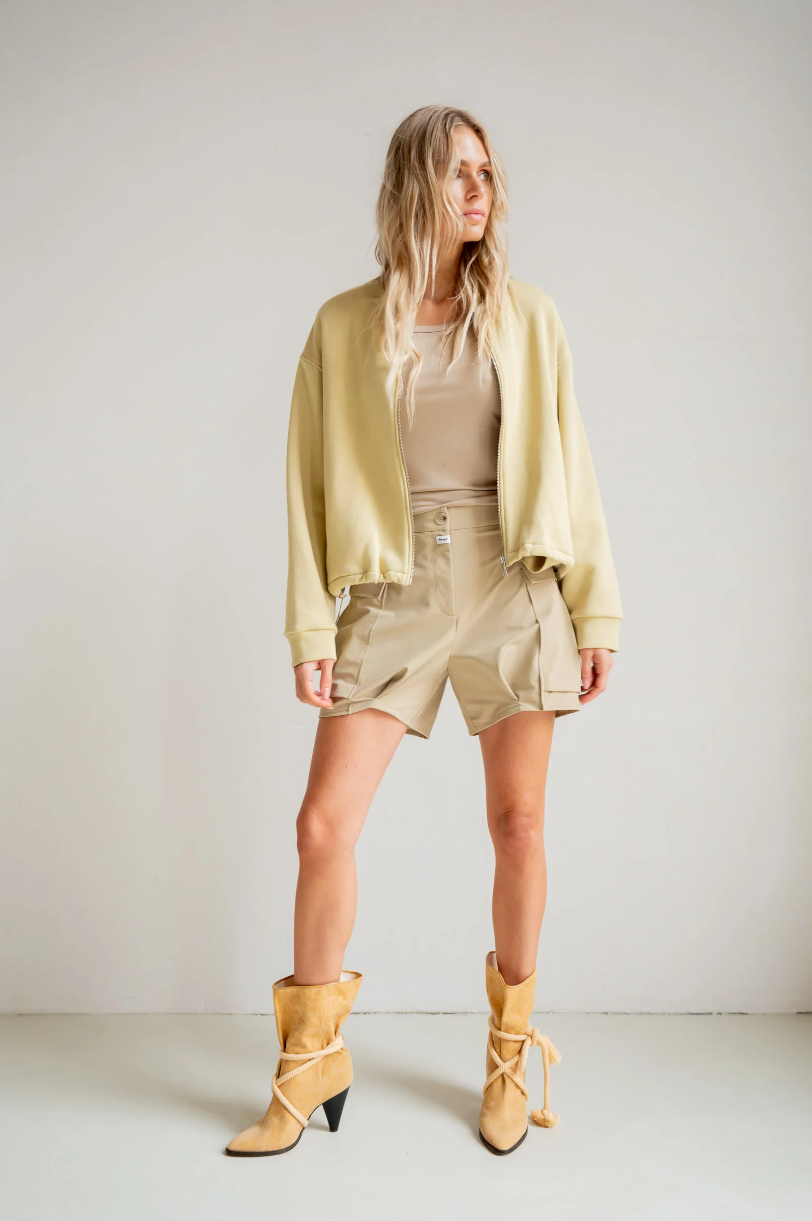 CARDIGAN PRINT (S26T1230) PALE OLIVE - ECRU - Image 5