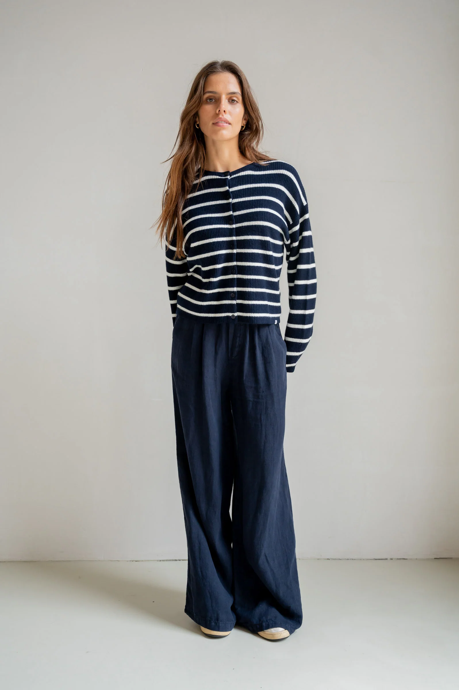 CARDIGAN STRIPE (S26B390) NAVY - ECRU - Image 4