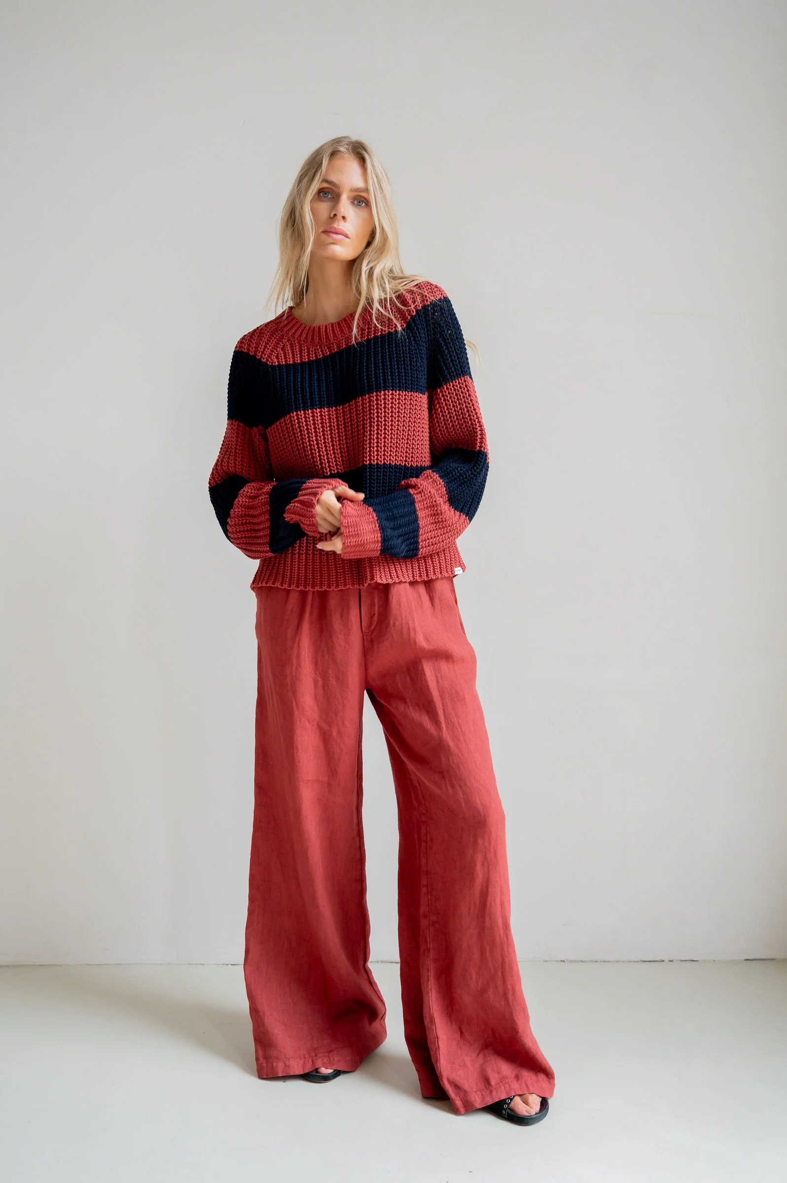 JUMPER STRIPE (S26B407) BURGUNDY - NAVY - Image 4