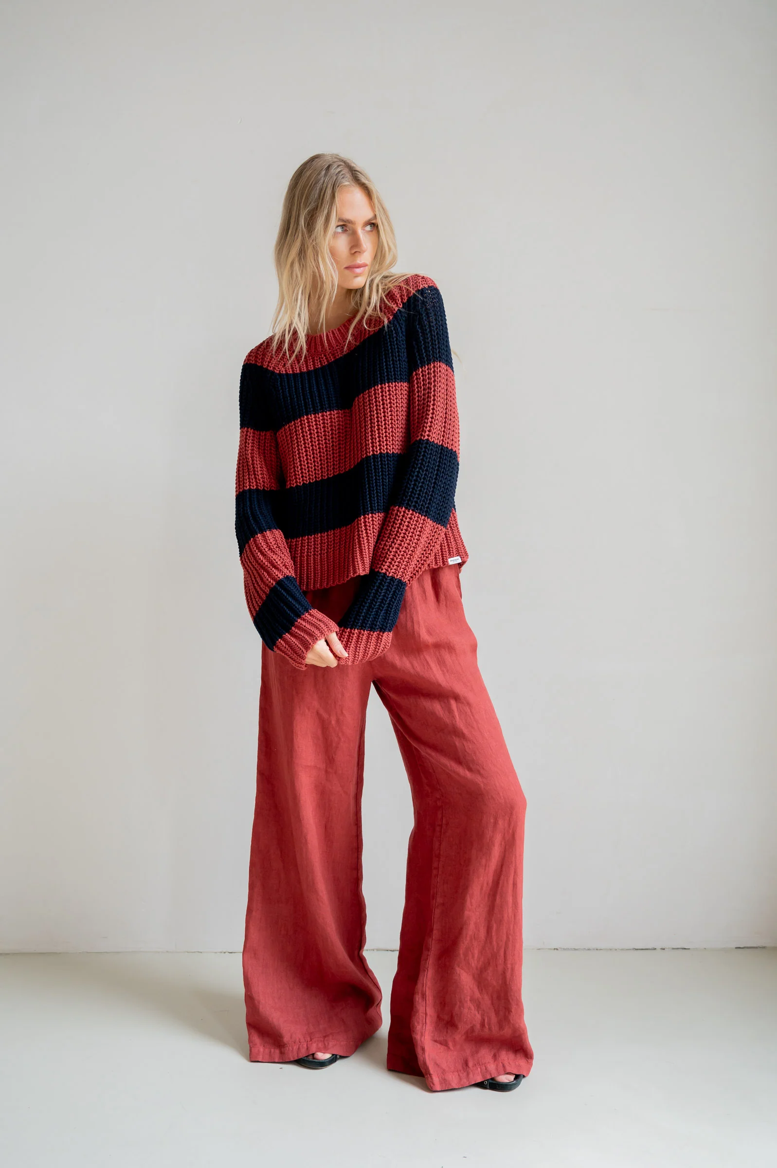 JUMPER STRIPE (S26B407) BURGUNDY - NAVY - Image 5