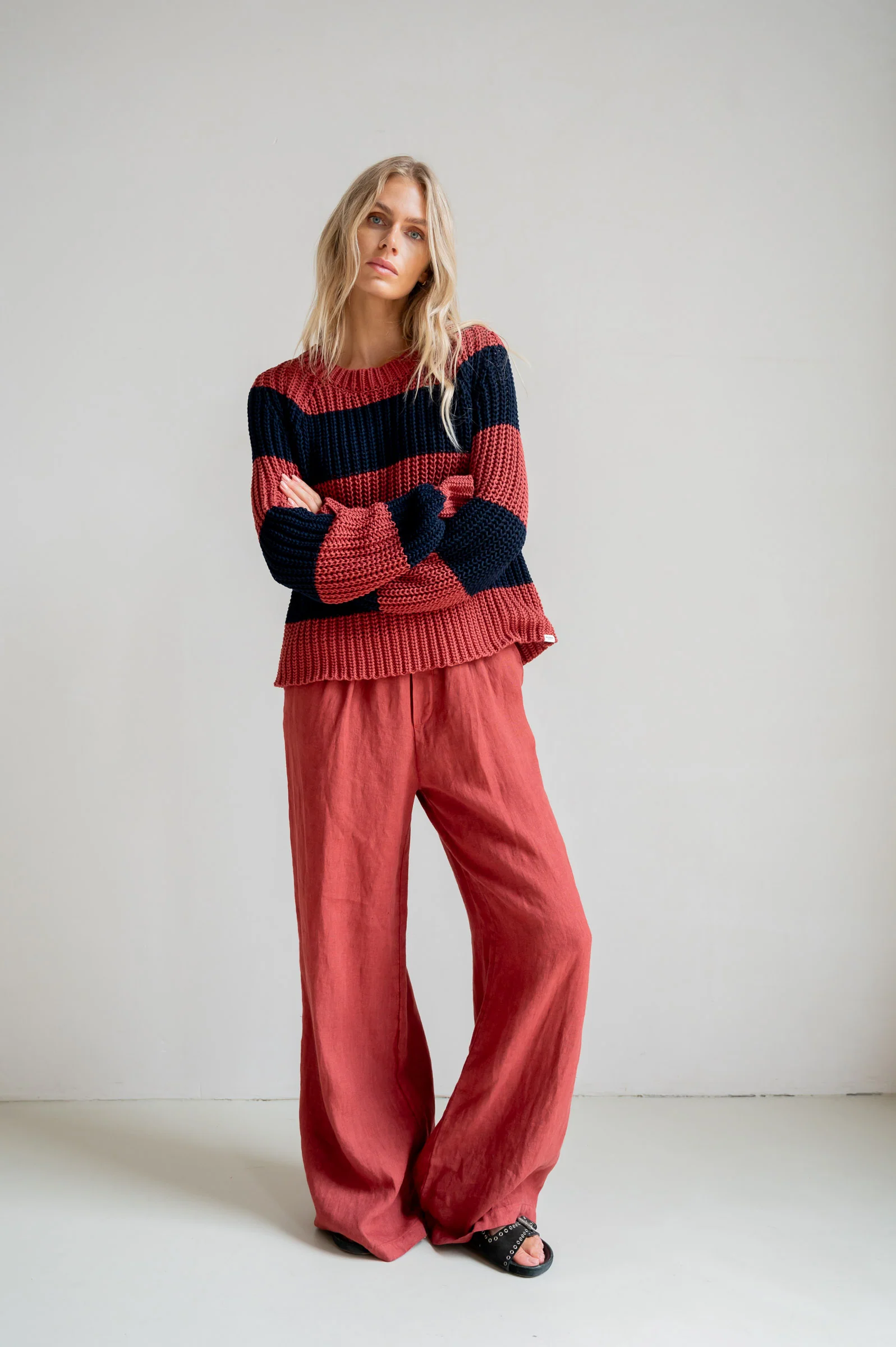 JUMPER STRIPE (S26B407) BURGUNDY - NAVY - Image 6