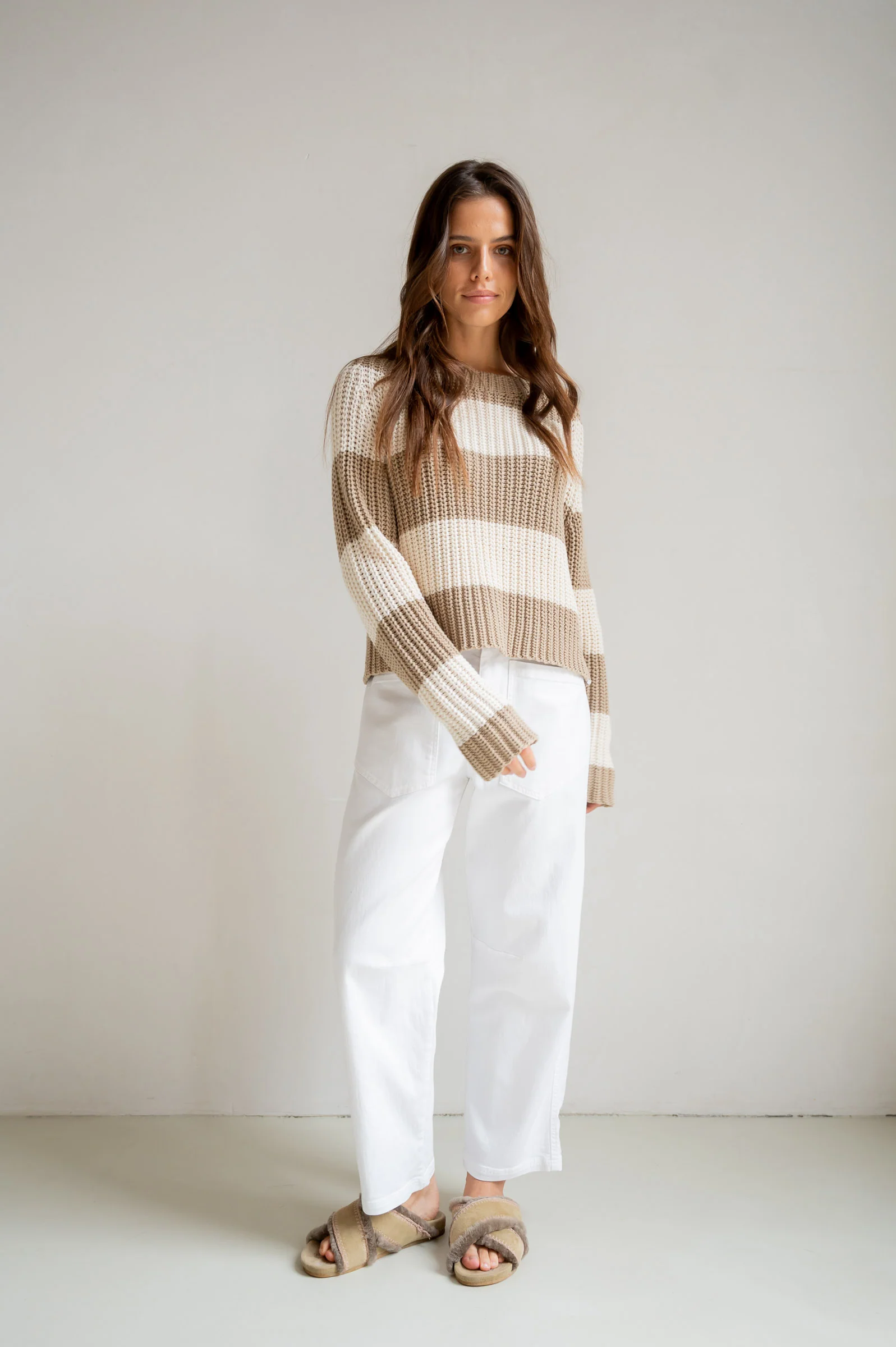 JUMPER STRIPE (S26B407) PEPPER - ECRU - Image 5