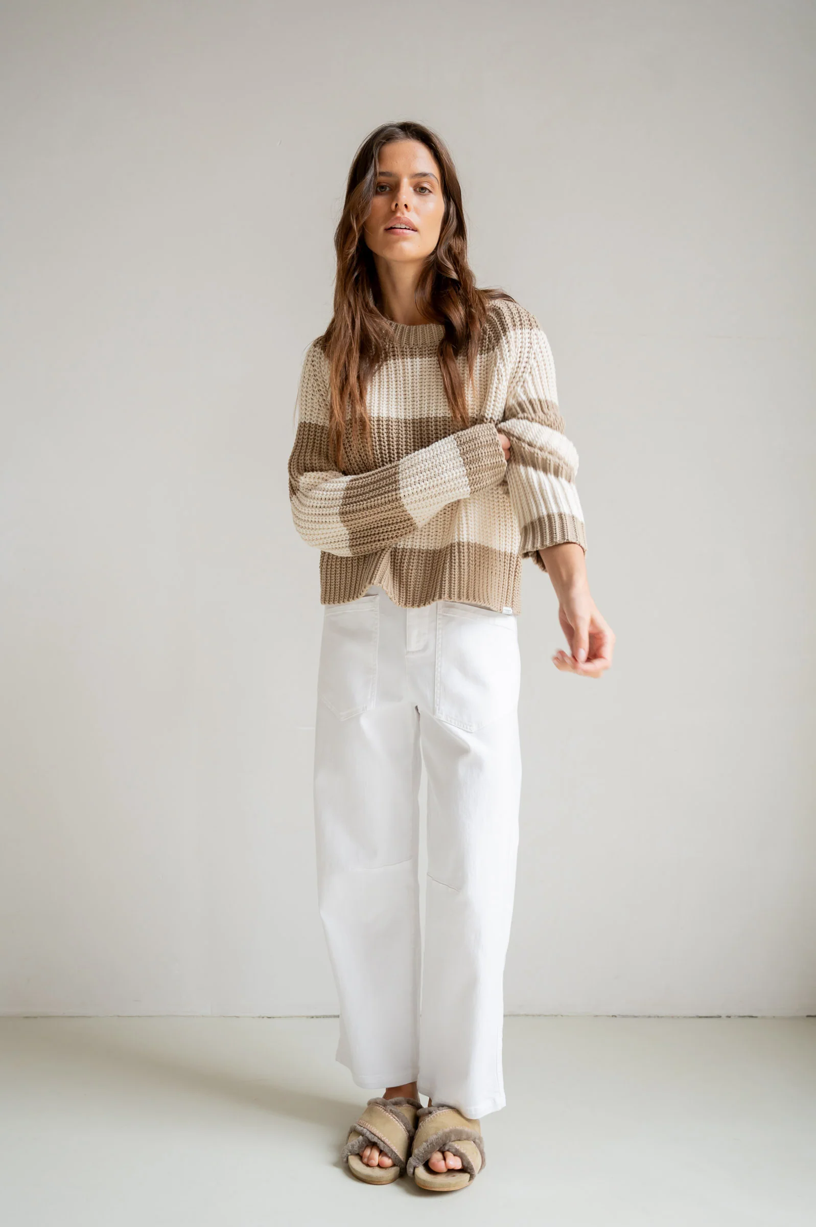 JUMPER STRIPE (S26B407) PEPPER - ECRU - Image 6