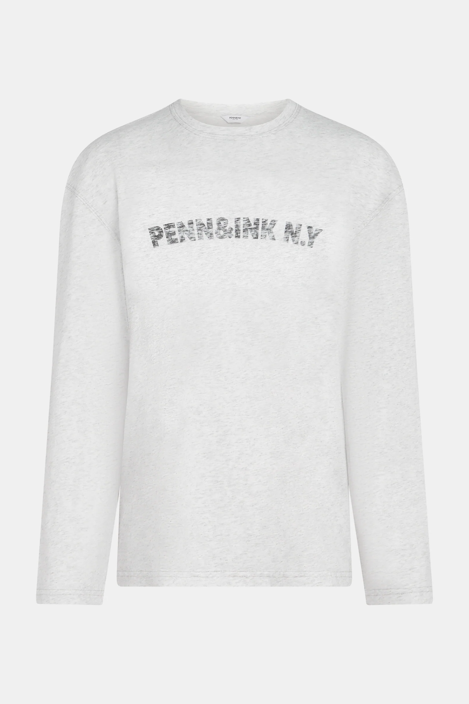 LONGSLEEVE PRINT (S26C376) GREY MELANGE - BLACK - Image 2