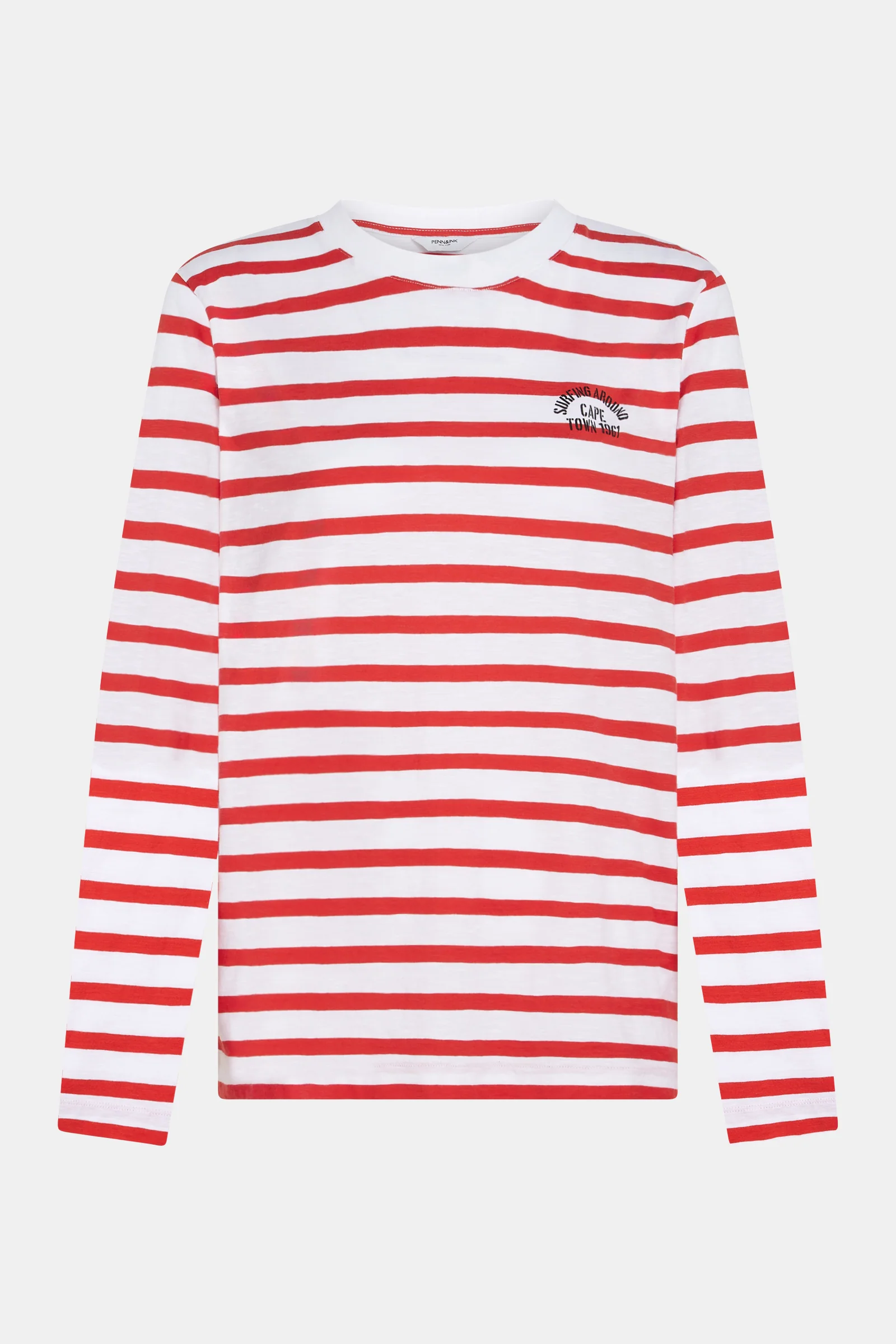 LONGSLEEVE STRIPE PRINT (S26F1803) WHITE - TOMATO - Image 2