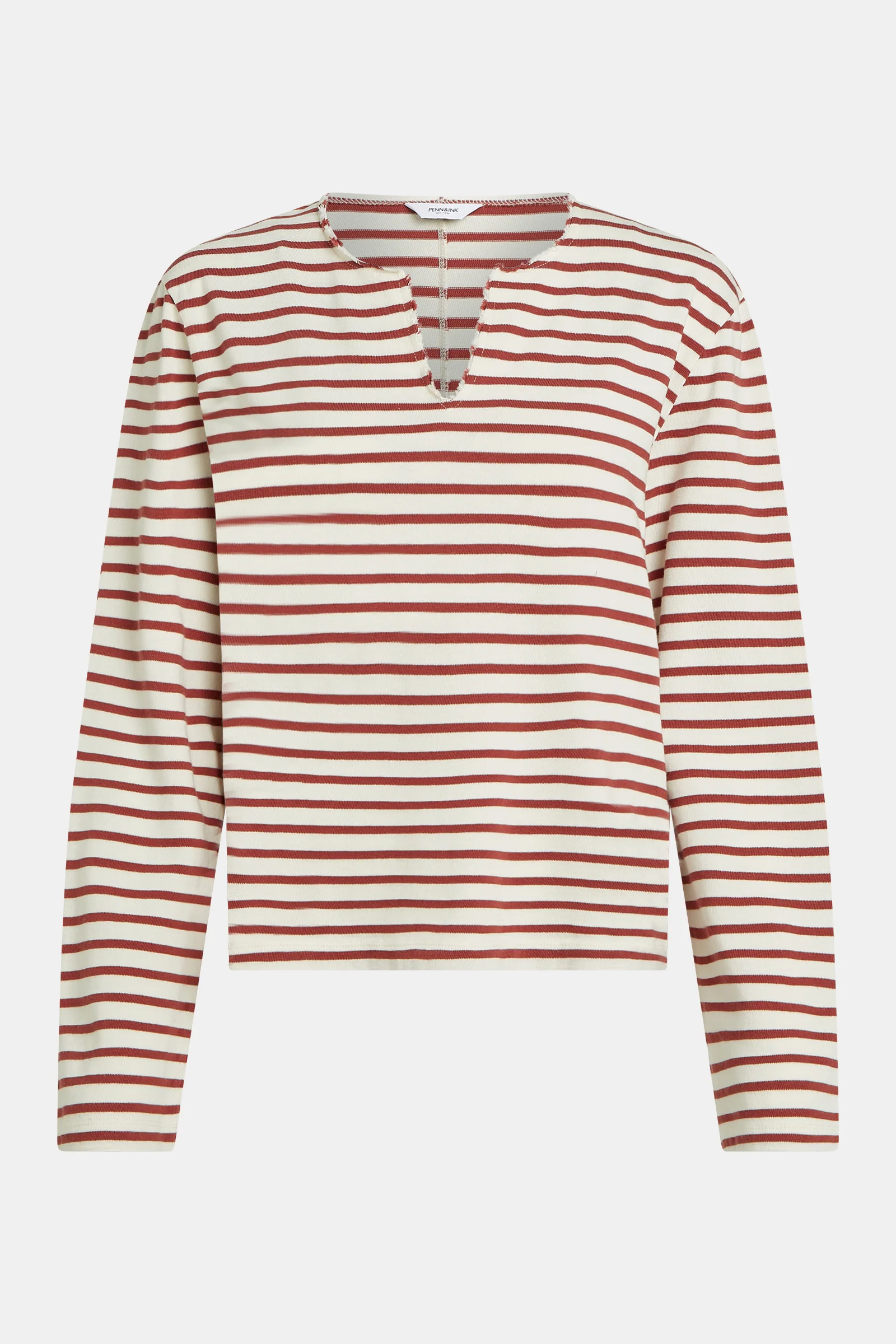 LONGSLEEVE STRIPE (S26F1806) ECRU - BURGUNDY - Image 2