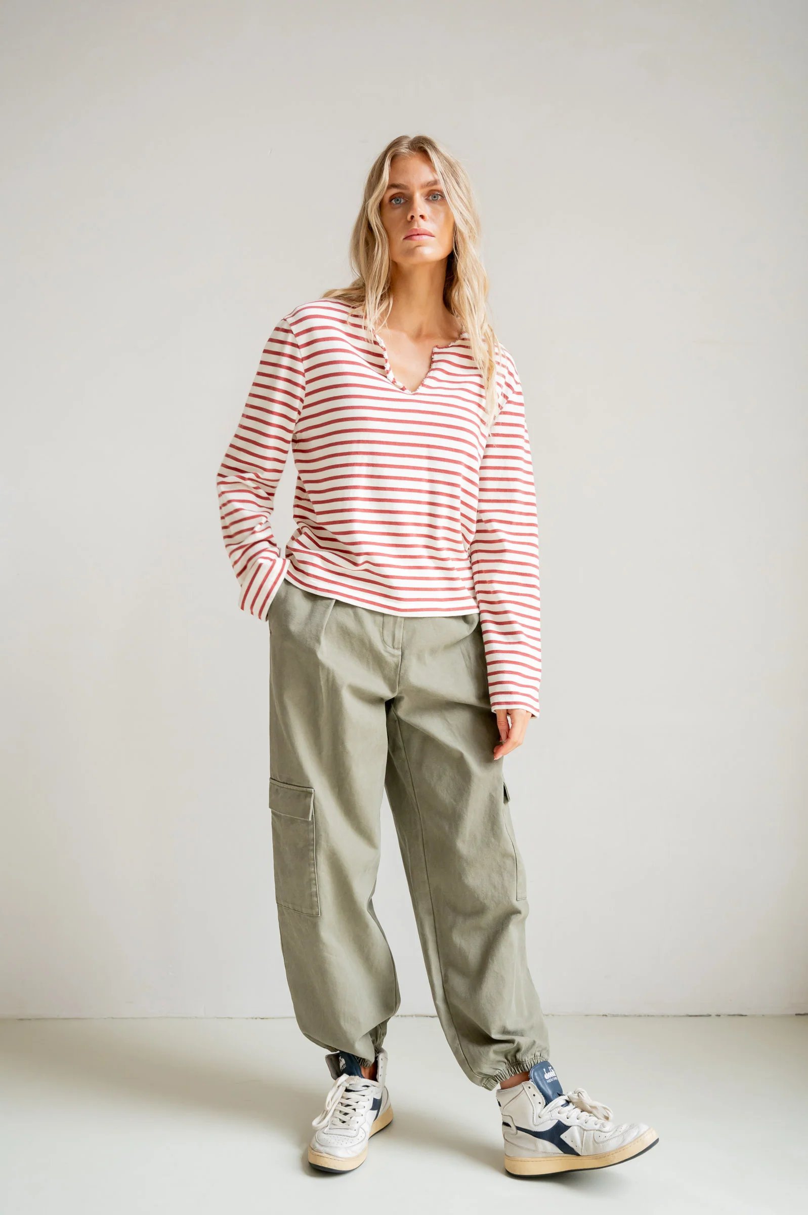 LONGSLEEVE STRIPE (S26F1806) ECRU - BURGUNDY - Image 6