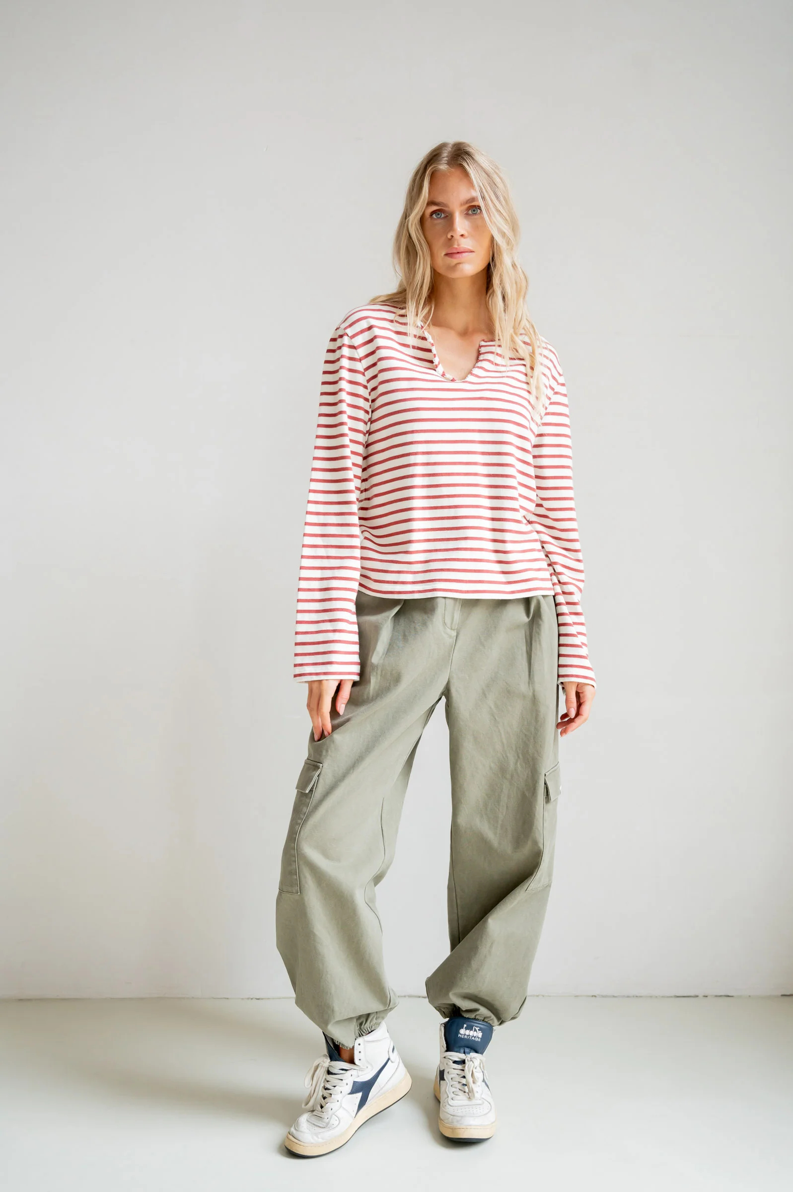LONGSLEEVE STRIPE (S26F1806) ECRU - BURGUNDY - Image 7
