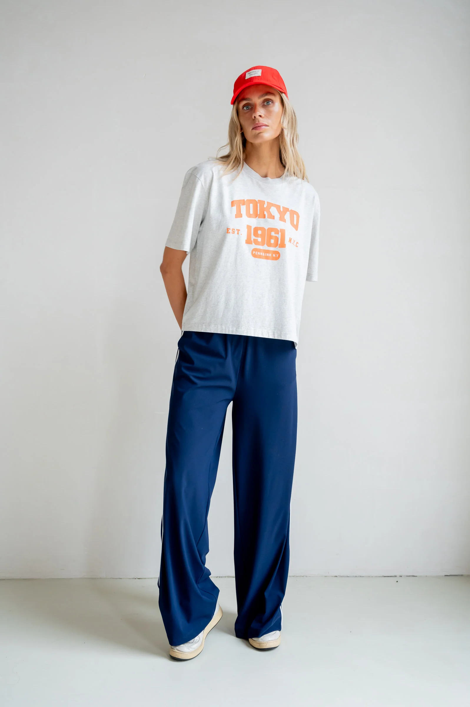 T-SHIRT PRINT (S26F1812) GREY MELANGE - ORANGE - Image 4