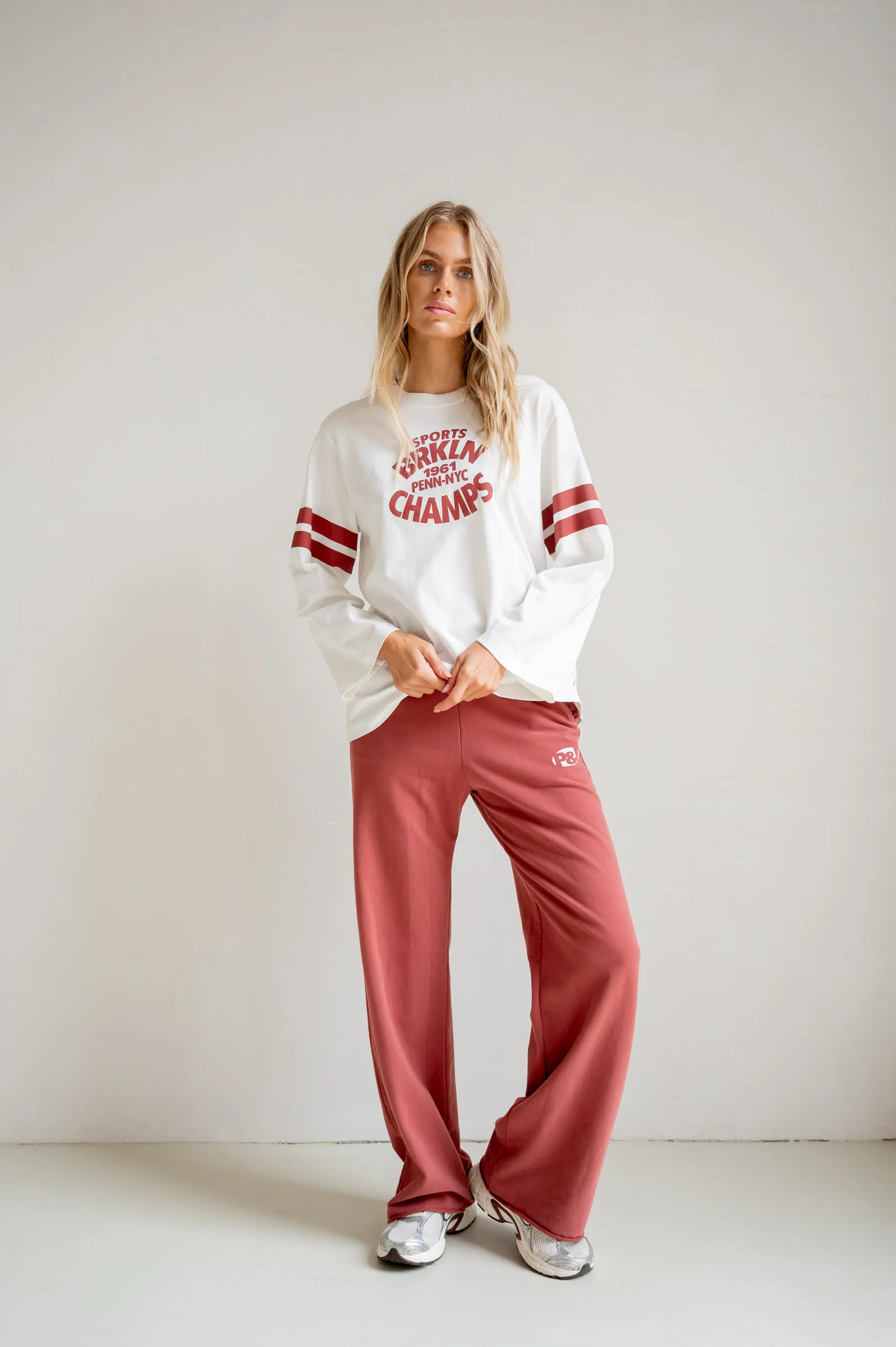 TROUSERS PRINT (S26F1834) BURGUNDY - ECRU - Image 5