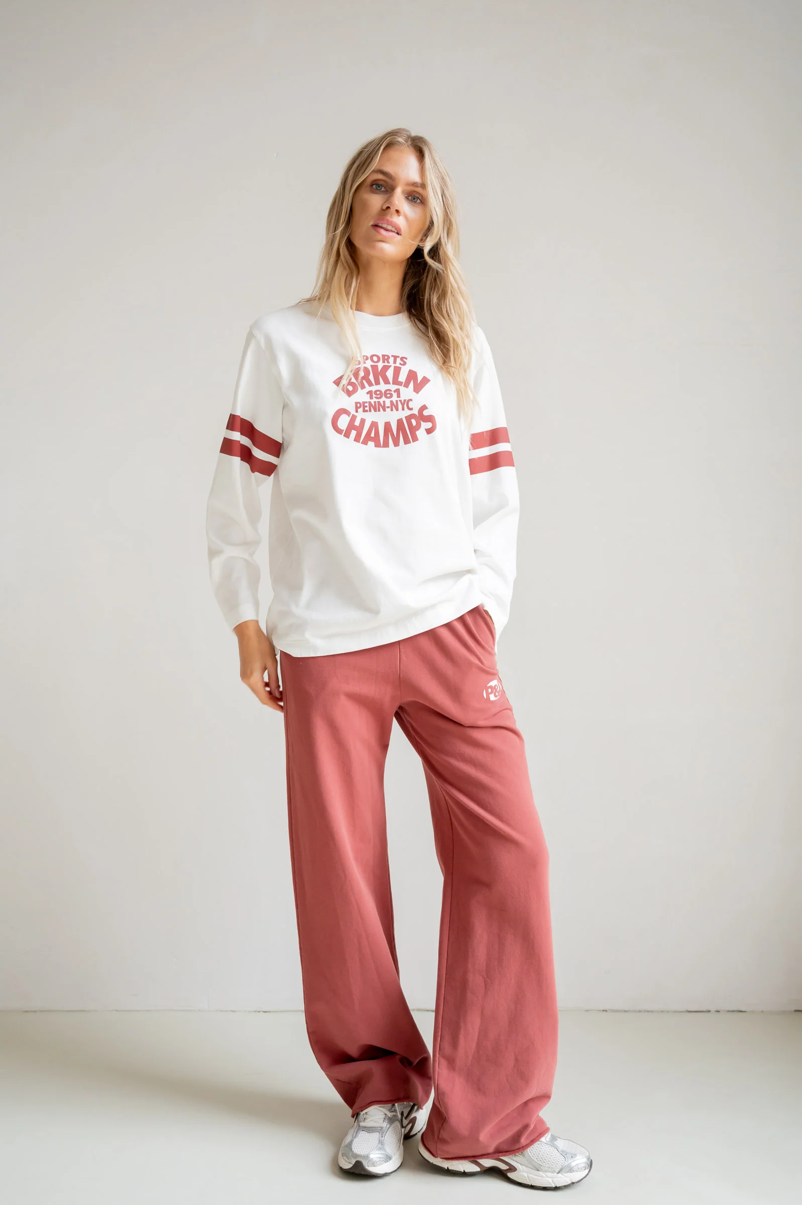 TROUSERS PRINT (S26F1834) BURGUNDY - ECRU - Image 6